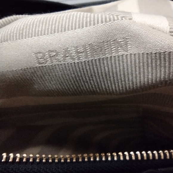 Brahmin Weslynn Black Crocodile-Embossed Shoulder Bag - Picture 13 of 16